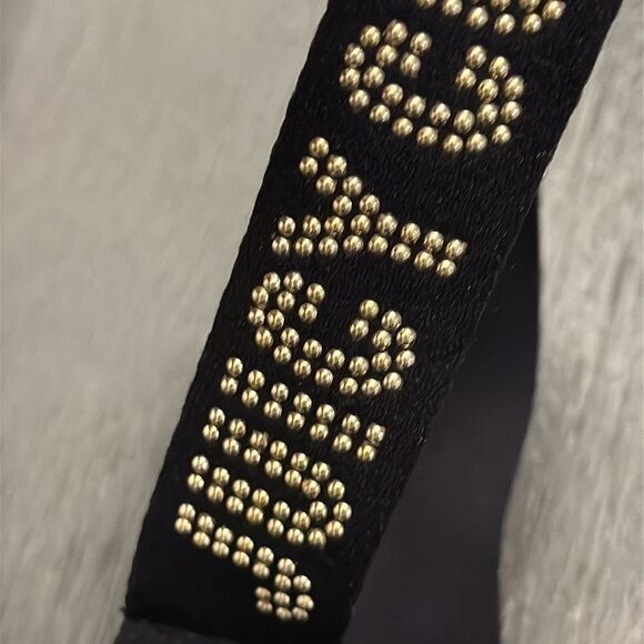 Juicy Couture Sports‎ Bra Medium Black Gold Studded Logo Straps Activewear - Picture 3 of 7